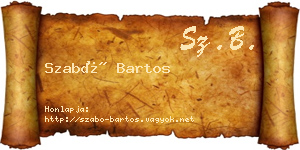 Szabó Bartos névjegykártya