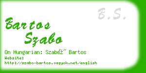 bartos szabo business card